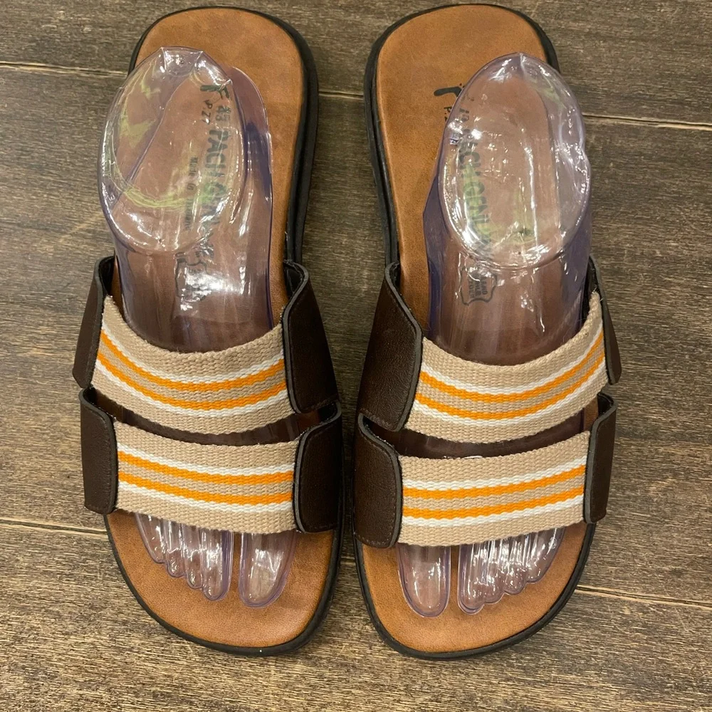 Pach Genuine Leather Footbed Sandals Thailand Slides Size 43‎